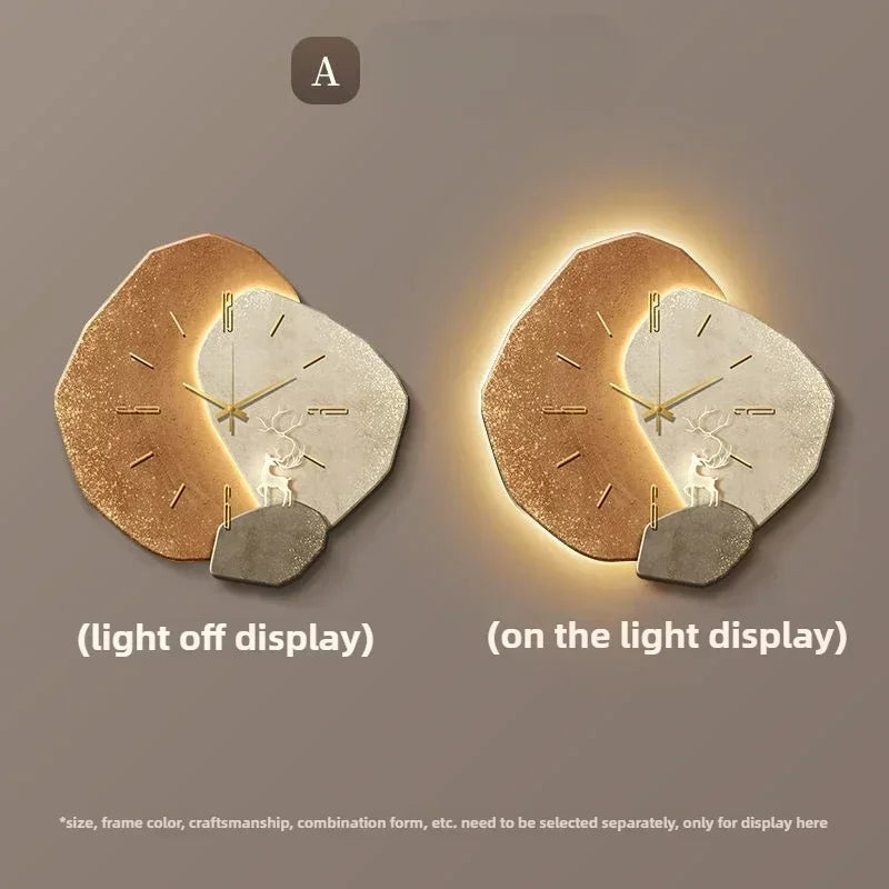 LumoClock große zeitgenössische Wanduhr mit geräuschlosem Quarzwerk und LED-Licht | Temsk