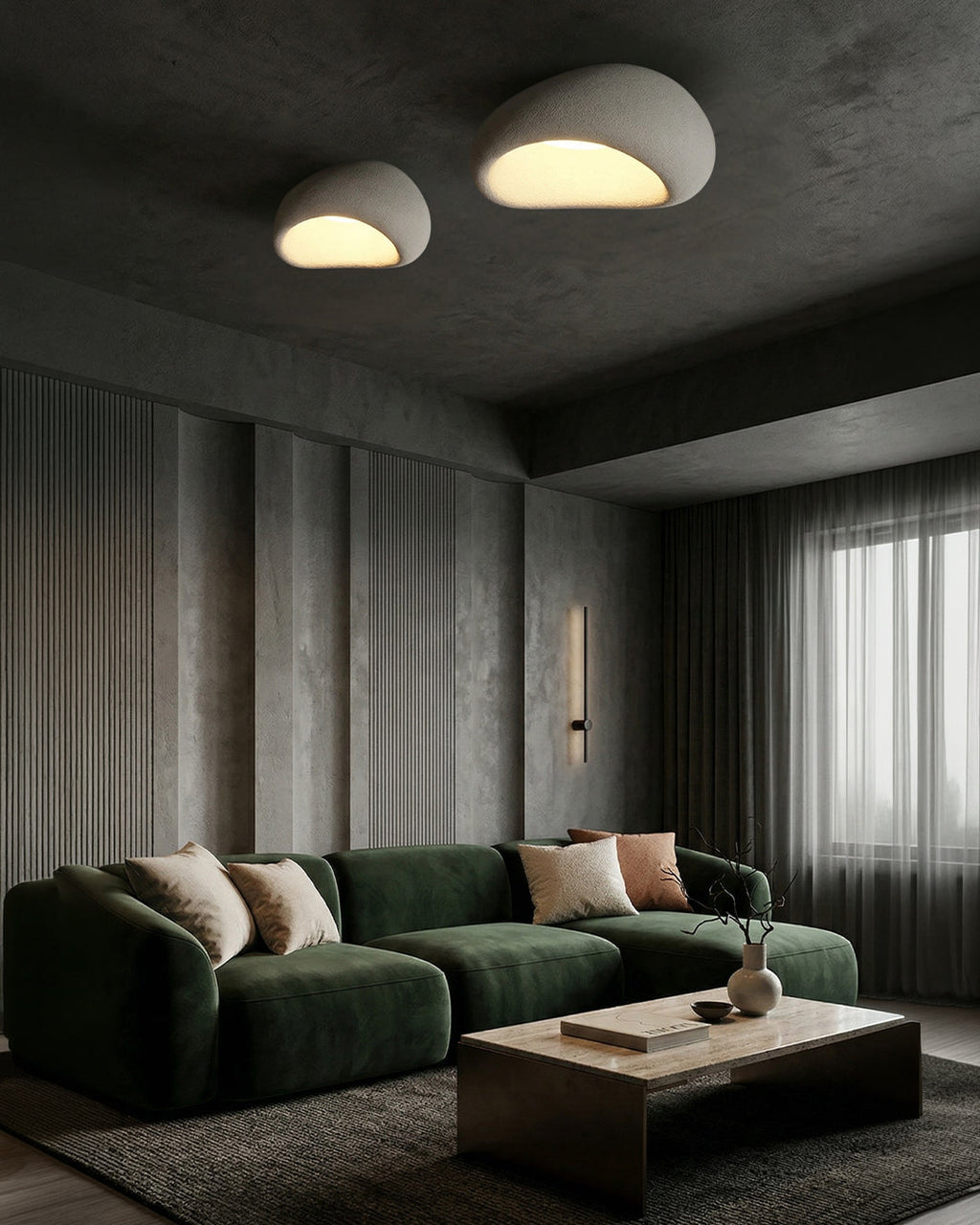Wabi Sabi Inspired Metal Ceiling Lamp With Warm Lighting | Temsk