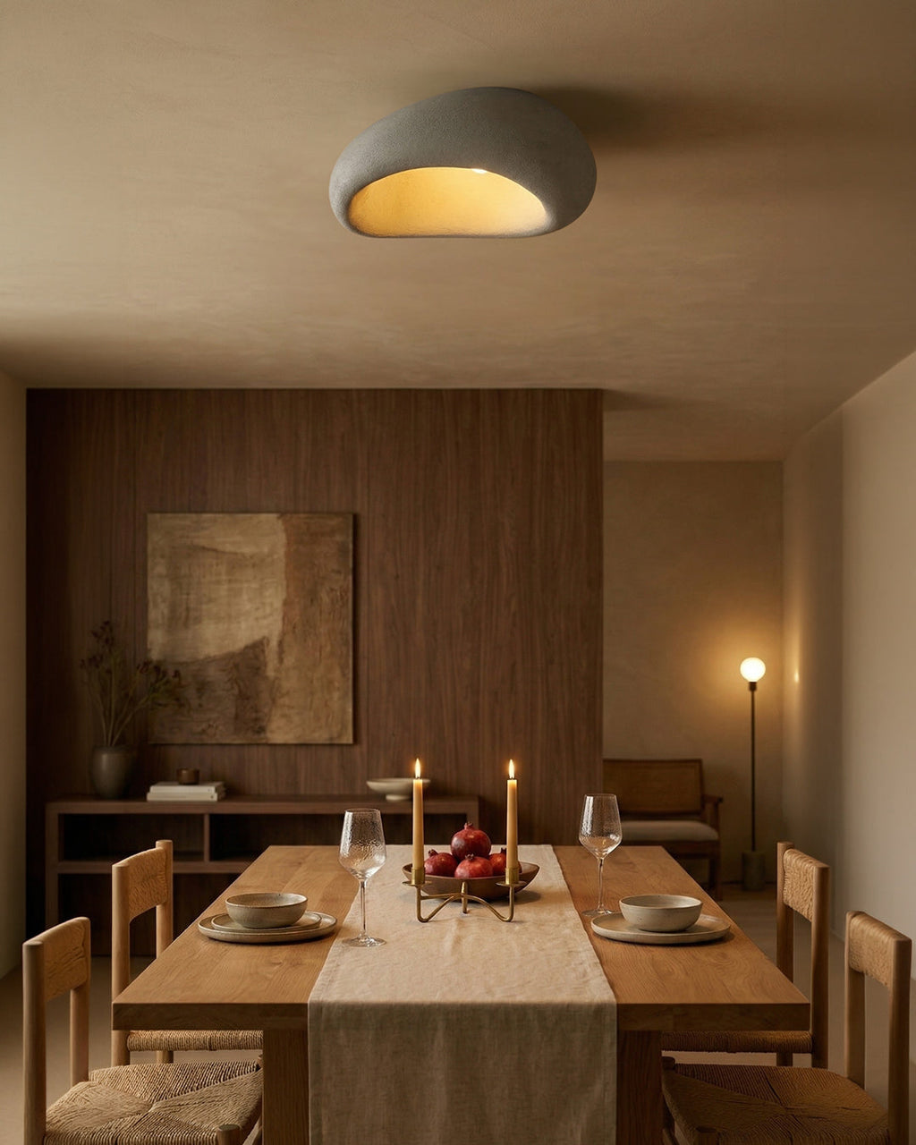 Wabi Sabi Inspired Metal Ceiling Lamp With Warm Lighting | Temsk