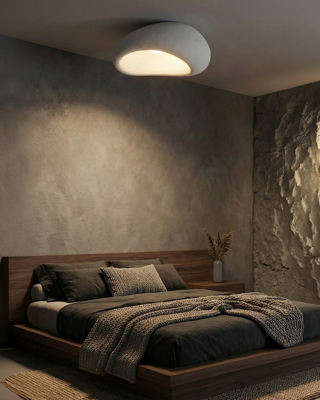 Wabi Sabi Inspired Metal Ceiling Lamp With Warm Lighting | Temsk