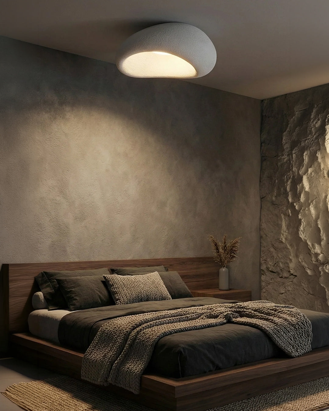 Wabi Sabi Inspired Metal Ceiling Lamp With Warm Lighting | Temsk