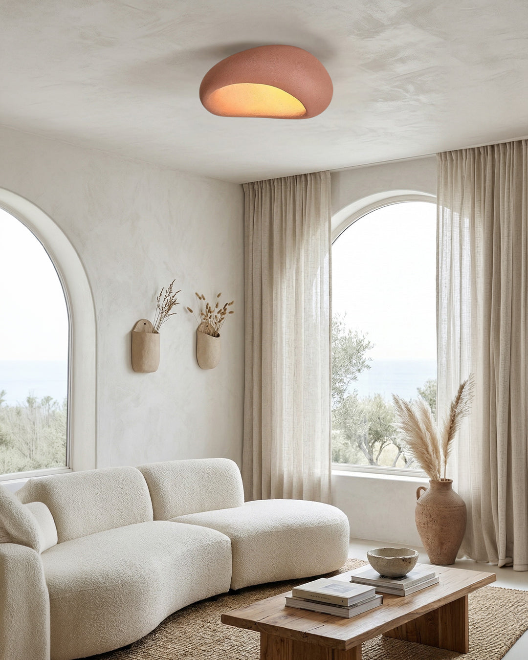 Wabi Sabi Inspired Metal Ceiling Lamp With Warm Lighting | Temsk