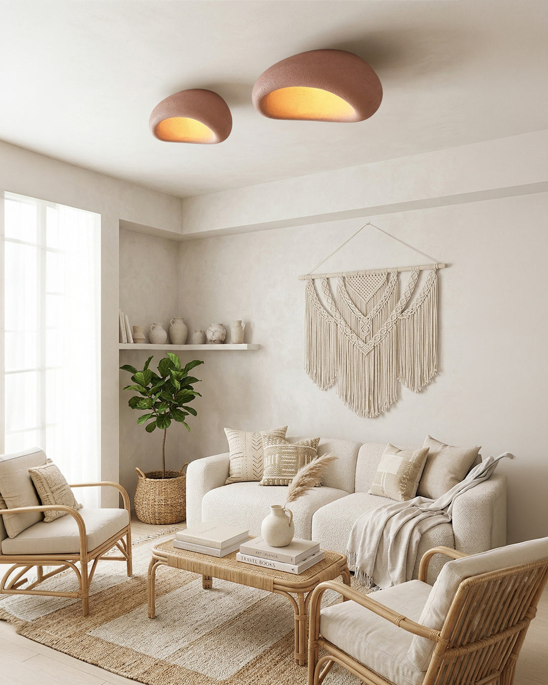 Wabi Sabi Inspired Metal Ceiling Lamp With Warm Lighting | Temsk