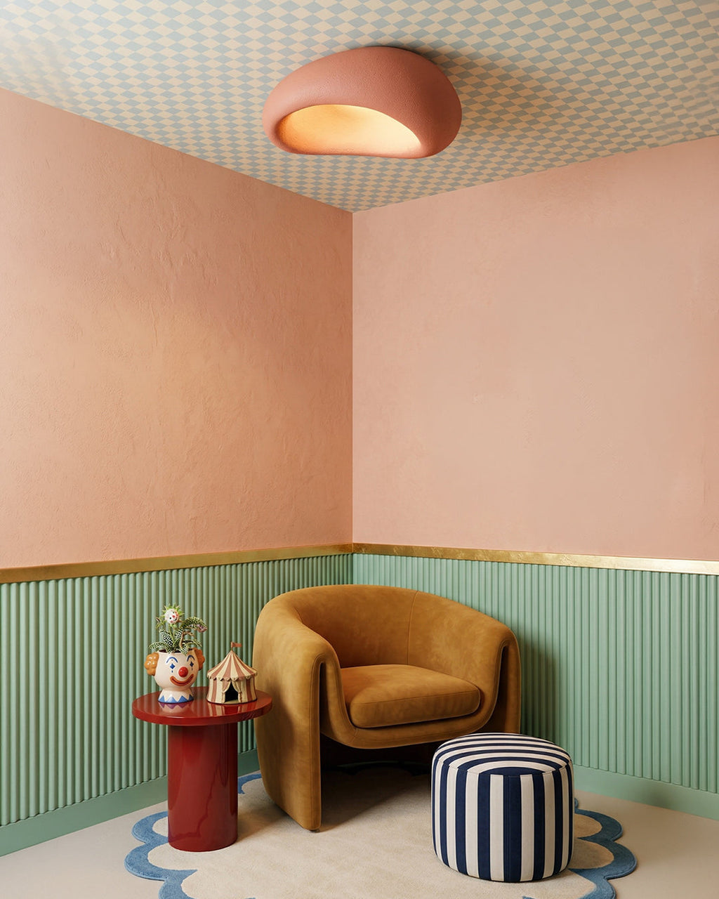 Wabi Sabi Inspired Metal Ceiling Lamp With Warm Lighting | Temsk