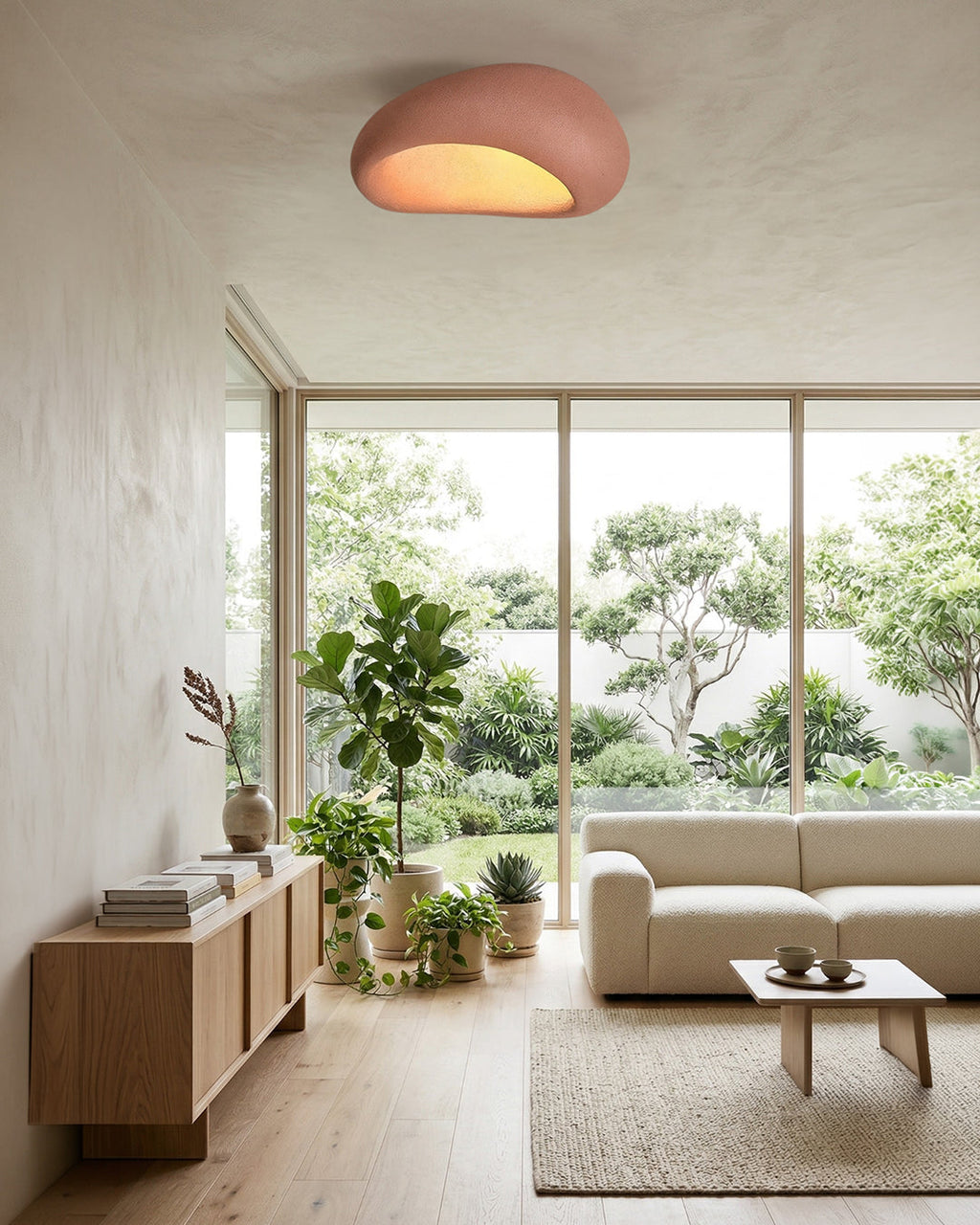 Wabi Sabi Inspired Metal Ceiling Lamp With Warm Lighting | Temsk