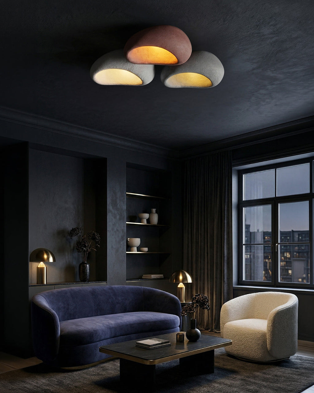 Wabi Sabi Inspired Metal Ceiling Lamp With Warm Lighting | Temsk