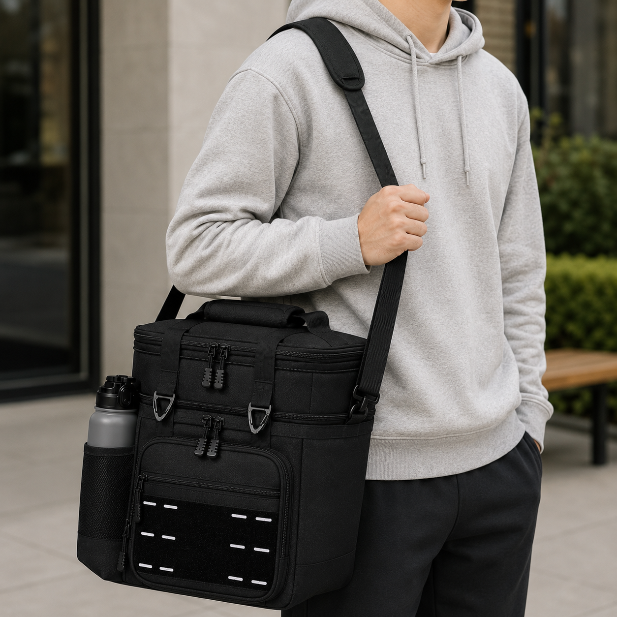 Isolierte Lunch-Kühltasche mit Schultergurt für kalte Mahlzeiten unterwegs | Temsk