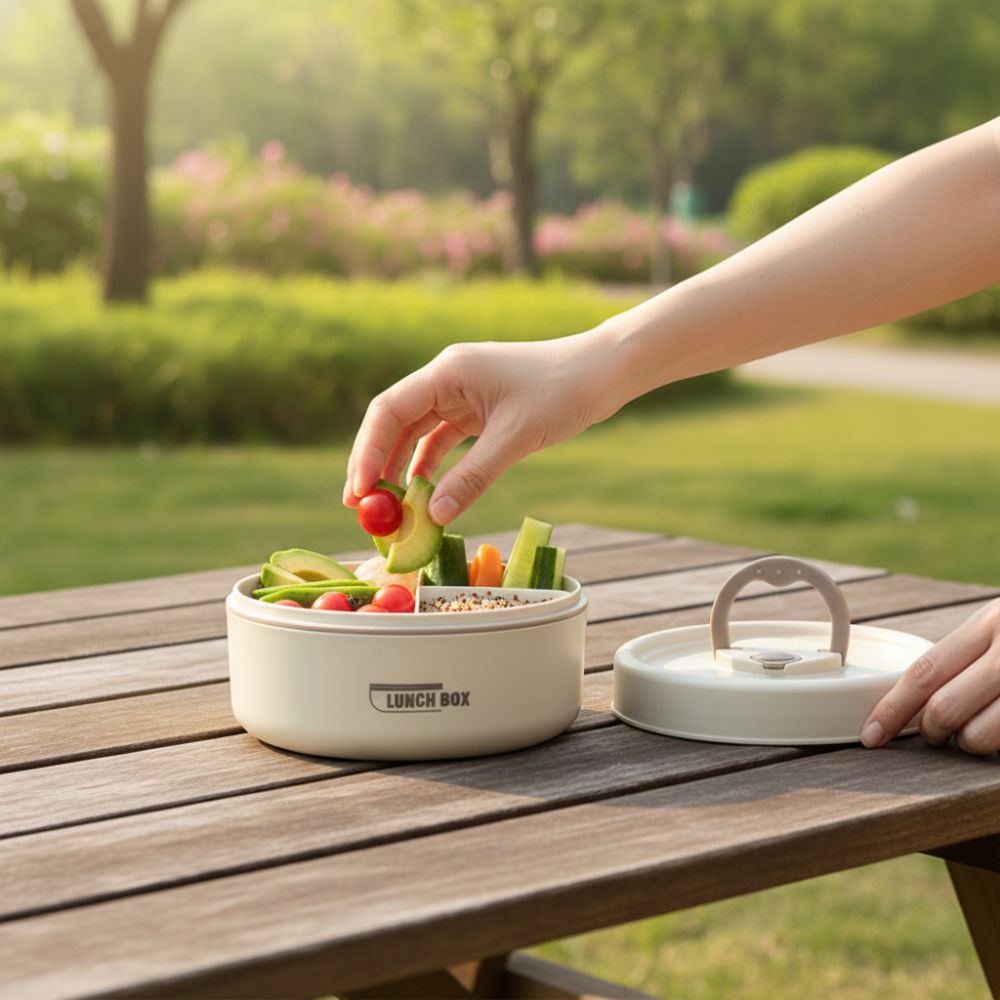 Edelstahl Isolierte Lunchbox mit auslaufsicherem Lebensmittelbehälter | Temsk