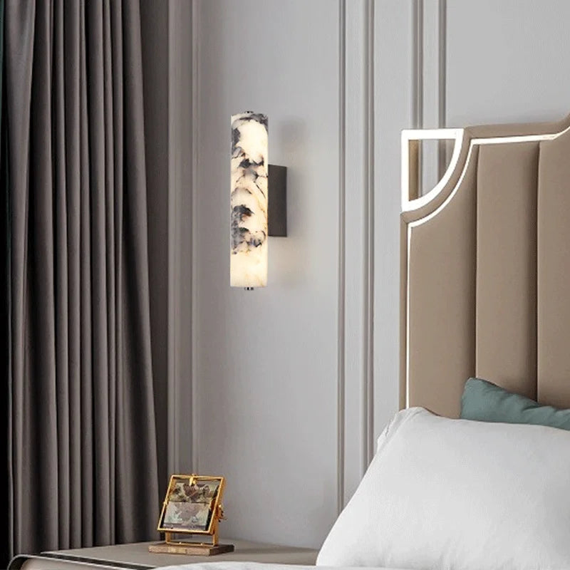 LuxeStone Italienische Naturmarmor-Wandlampe für Wohnzimmer und Schlafzimmer | Temsk