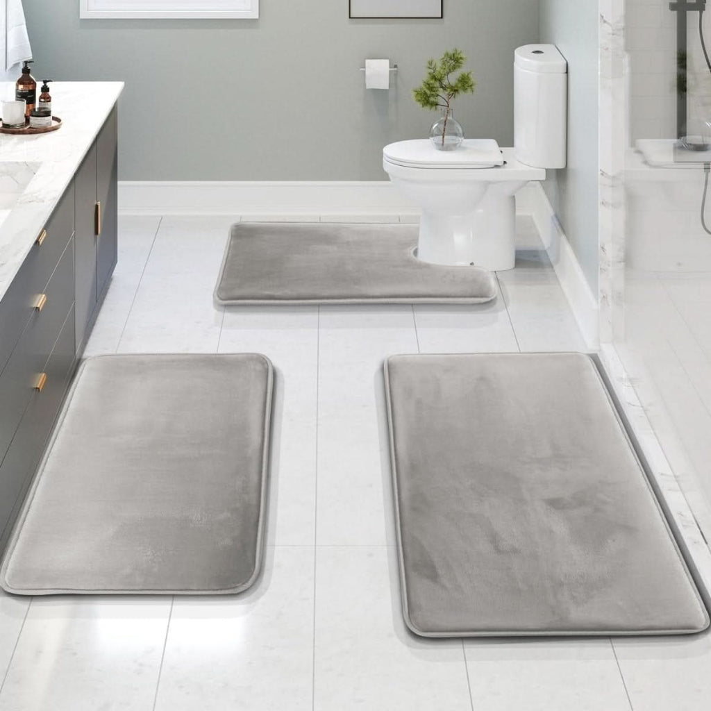 CloudStride Luxe Memory Foam Bath Mat Three-Piece Set | Temsk