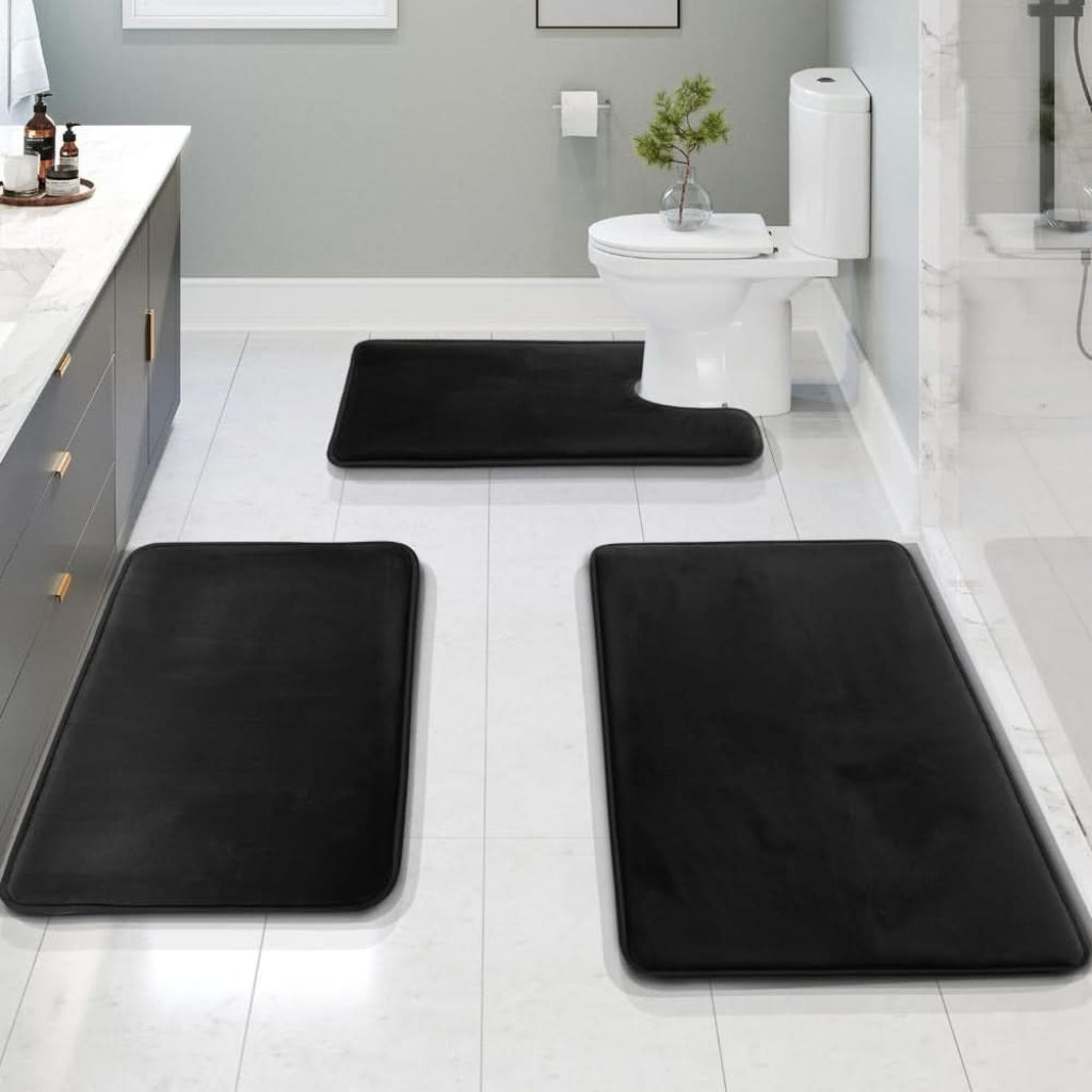 CloudStride Luxe Memory Foam Bath Mat Three-Piece Set | Temsk