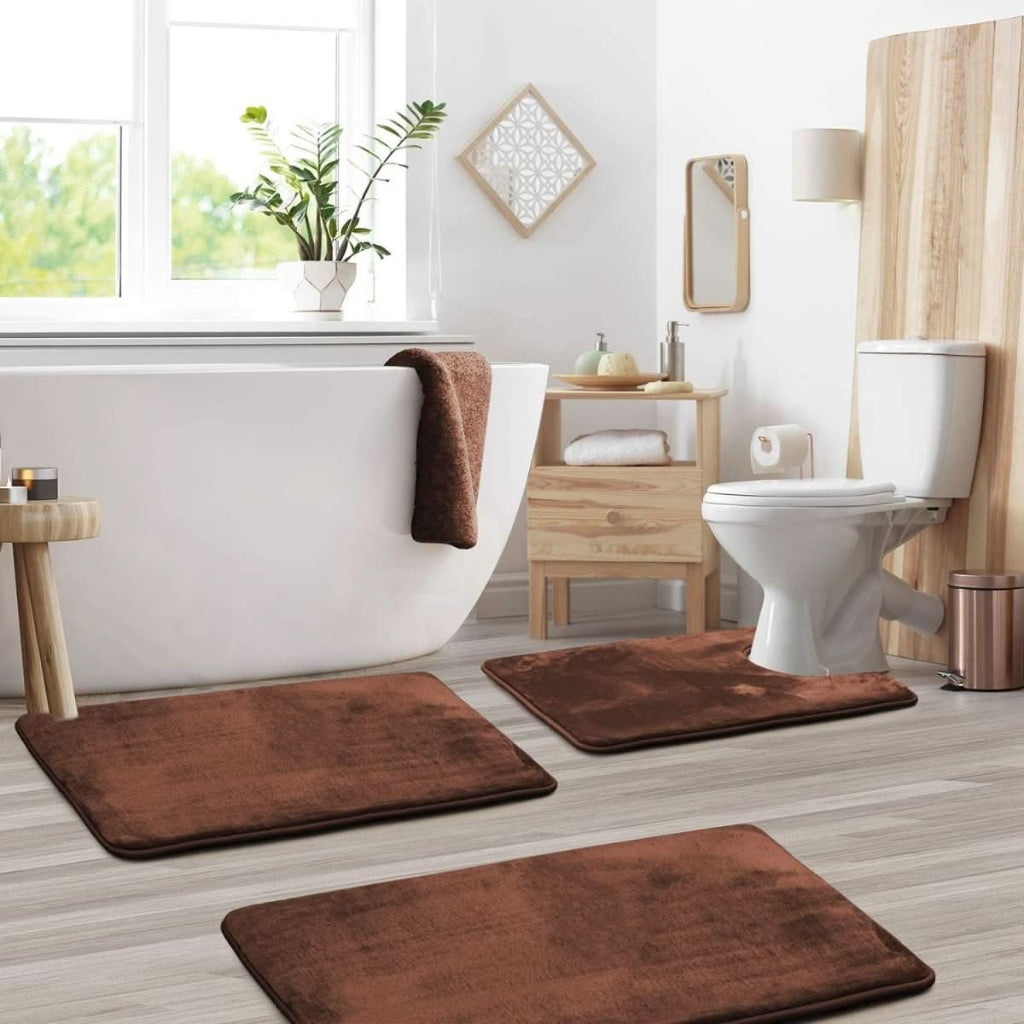 CloudStride Luxe Memory Foam Bath Mat Three-Piece Set | Temsk