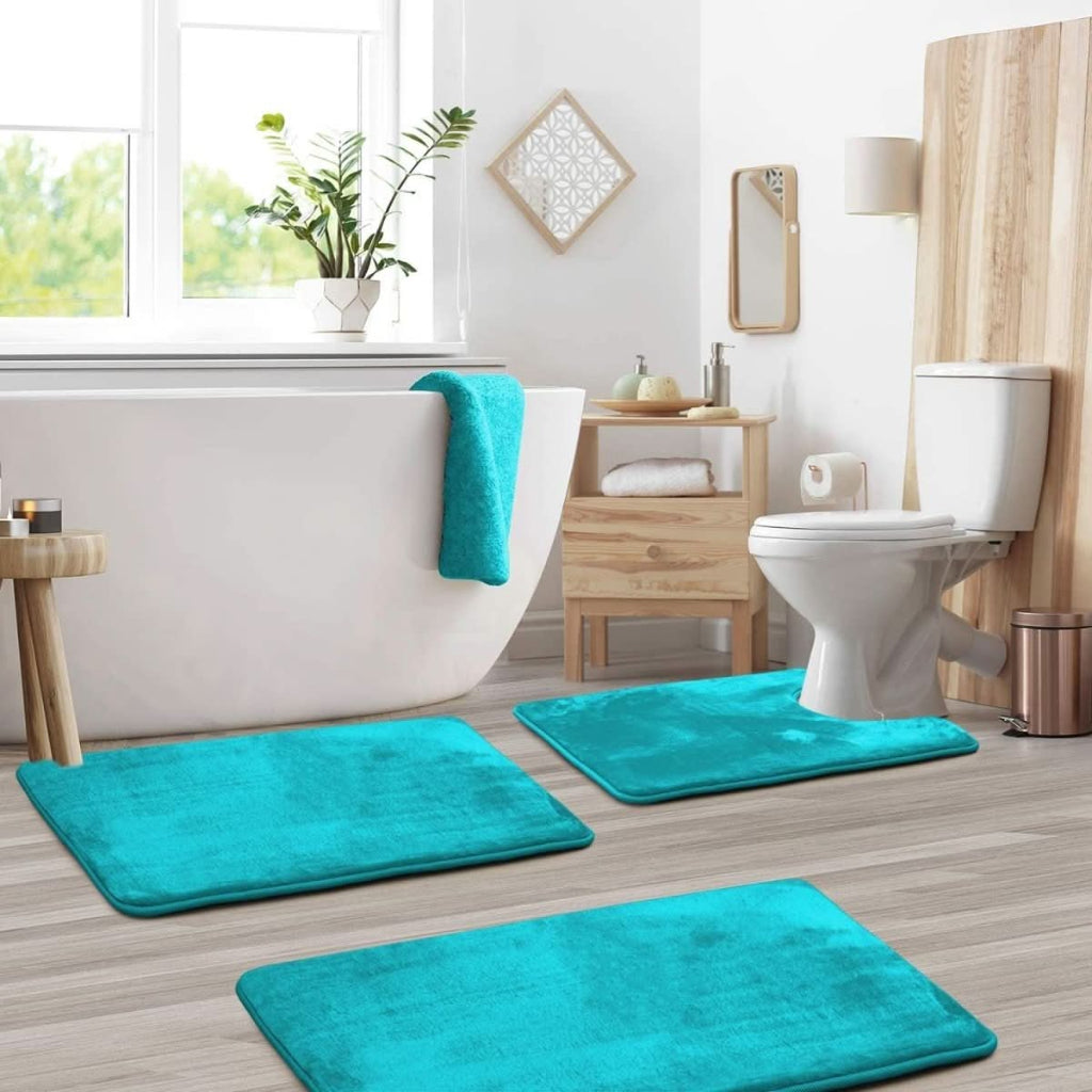 CloudStride Luxe Memory Foam Bath Mat Three-Piece Set | Temsk