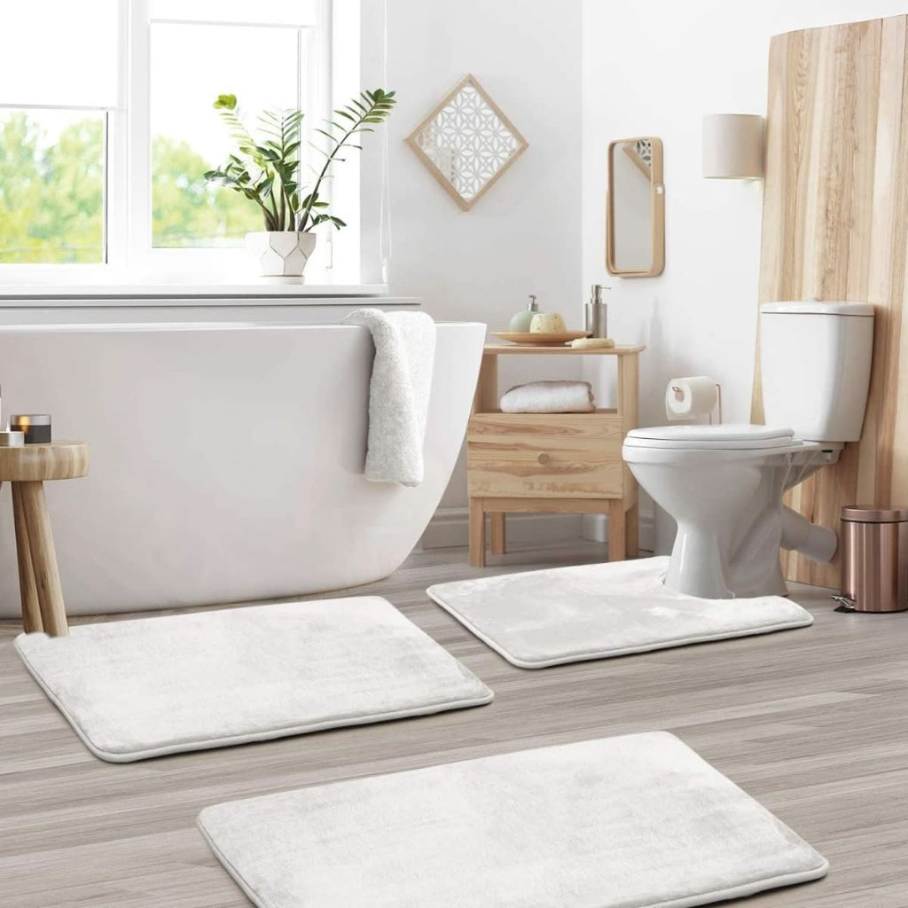 CloudStride Luxe Memory Foam Bath Mat Three-Piece Set | Temsk