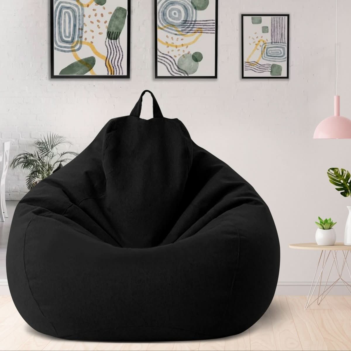 LinenLuxe Luxurious Linen Bean Bag Set With Filling | Temsk