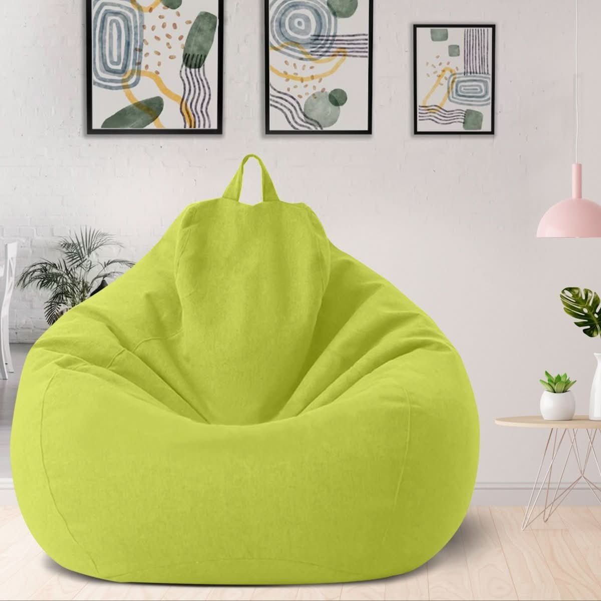 LinenLuxe Luxurious Linen Bean Bag Set With Filling | Temsk