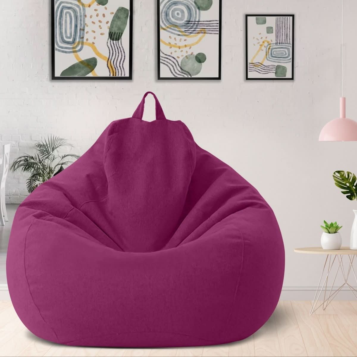 LinenLuxe Luxurious Linen Bean Bag Set With Filling | Temsk