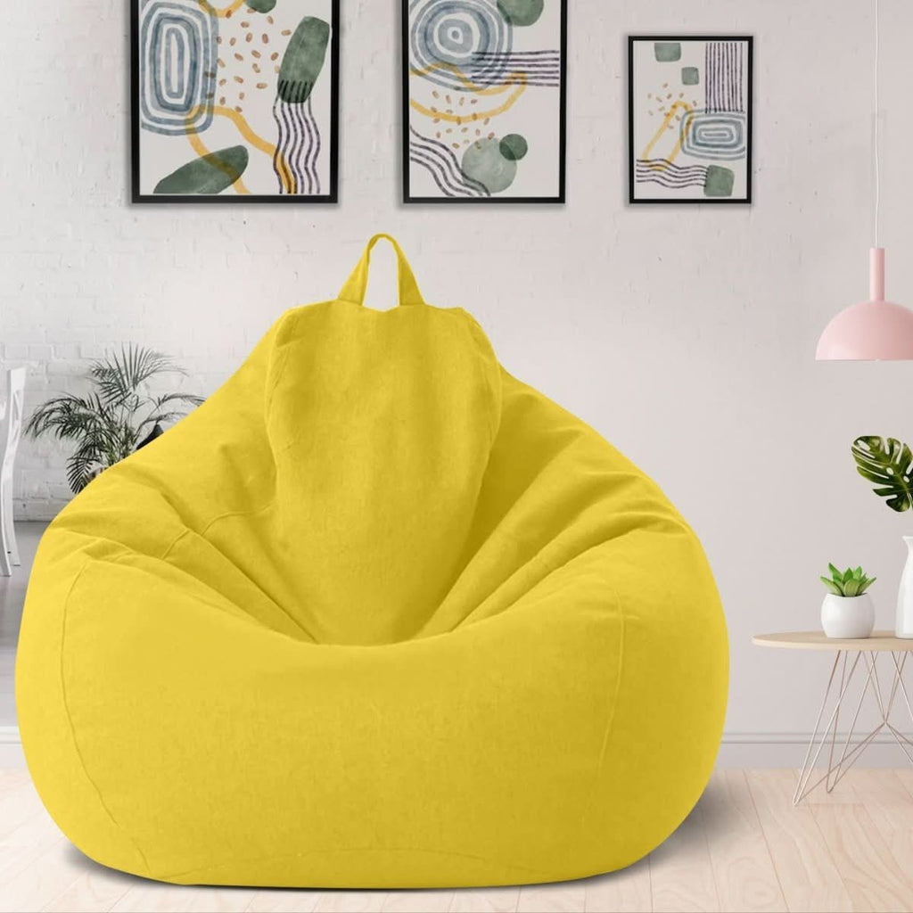 LinenLuxe Luxurious Linen Bean Bag Set With Filling | Temsk