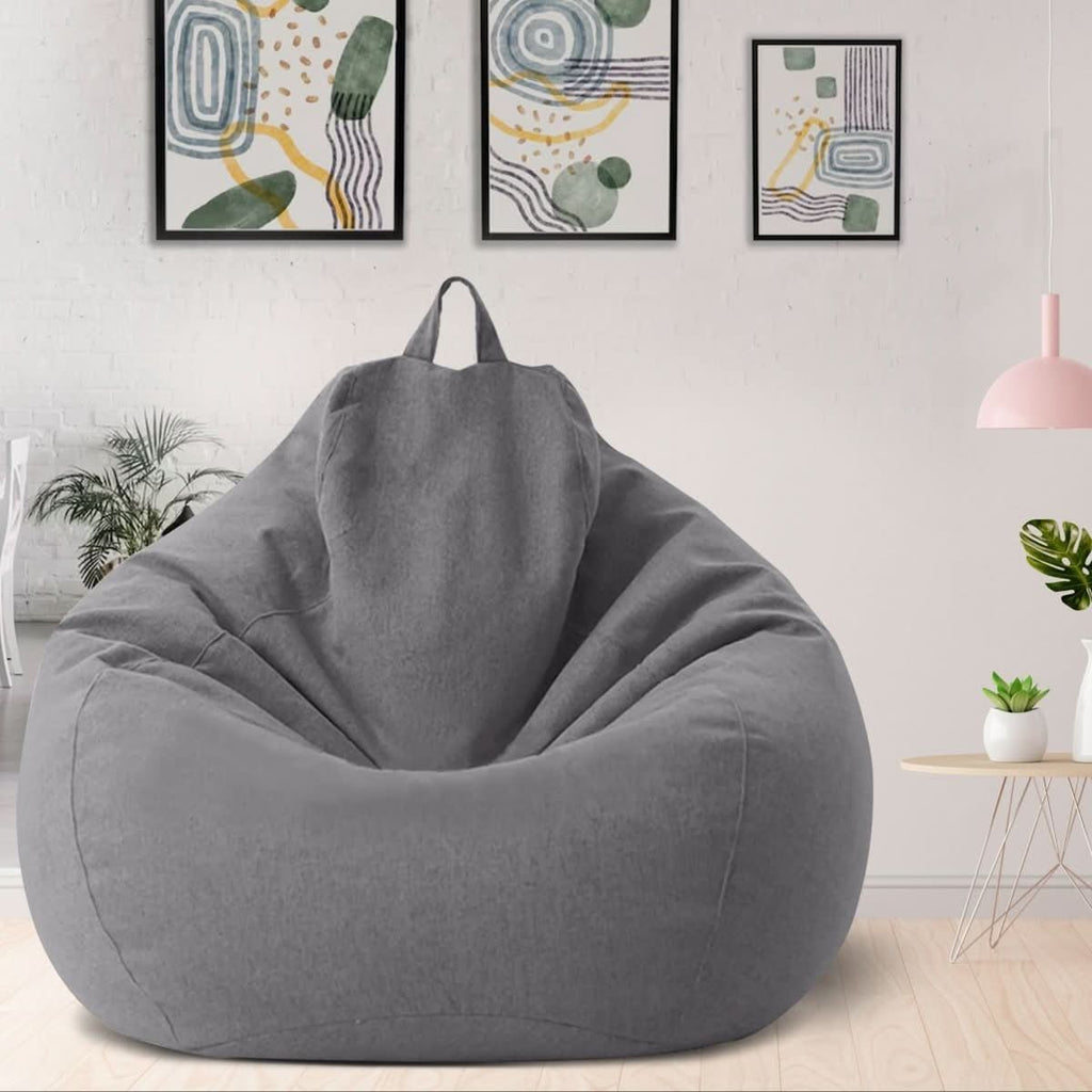 LinenLuxe Luxurious Linen Bean Bag Set With Filling | Temsk