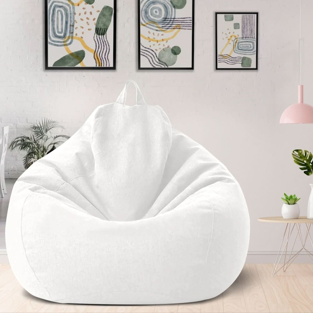 LinenLuxe Luxurious Linen Bean Bag Set With Filling | Temsk