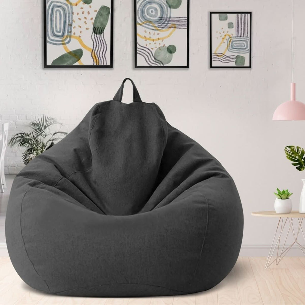 LinenLuxe Luxurious Linen Bean Bag Set With Filling | Temsk