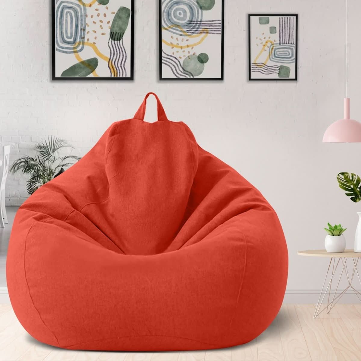 LinenLuxe Luxurious Linen Bean Bag Set With Filling | Temsk