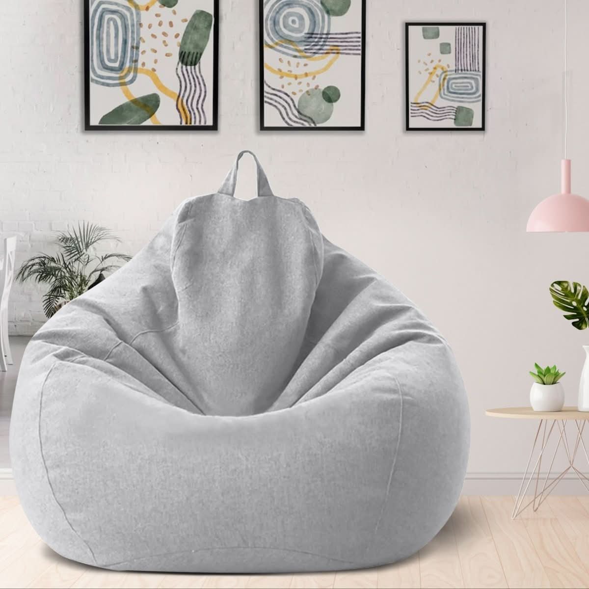 LinenLuxe Luxurious Linen Bean Bag Set With Filling | Temsk
