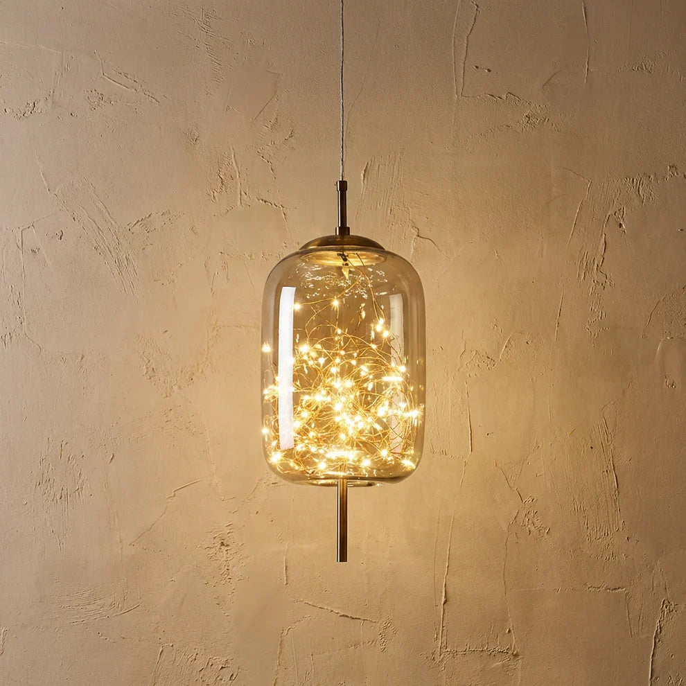Glass Cylinder and Oval Pendant Ceiling Light Fixture | Temsk