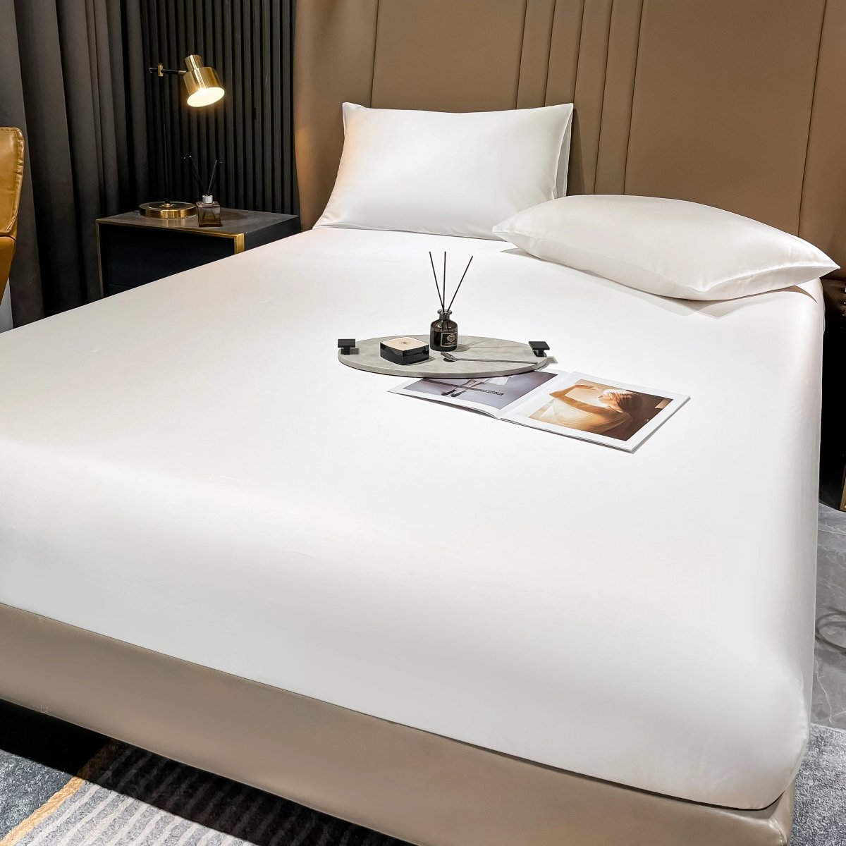 SilkHarbor Elegant Mulberry Silk Fitted Sheet With Deep Pocket | Temsk