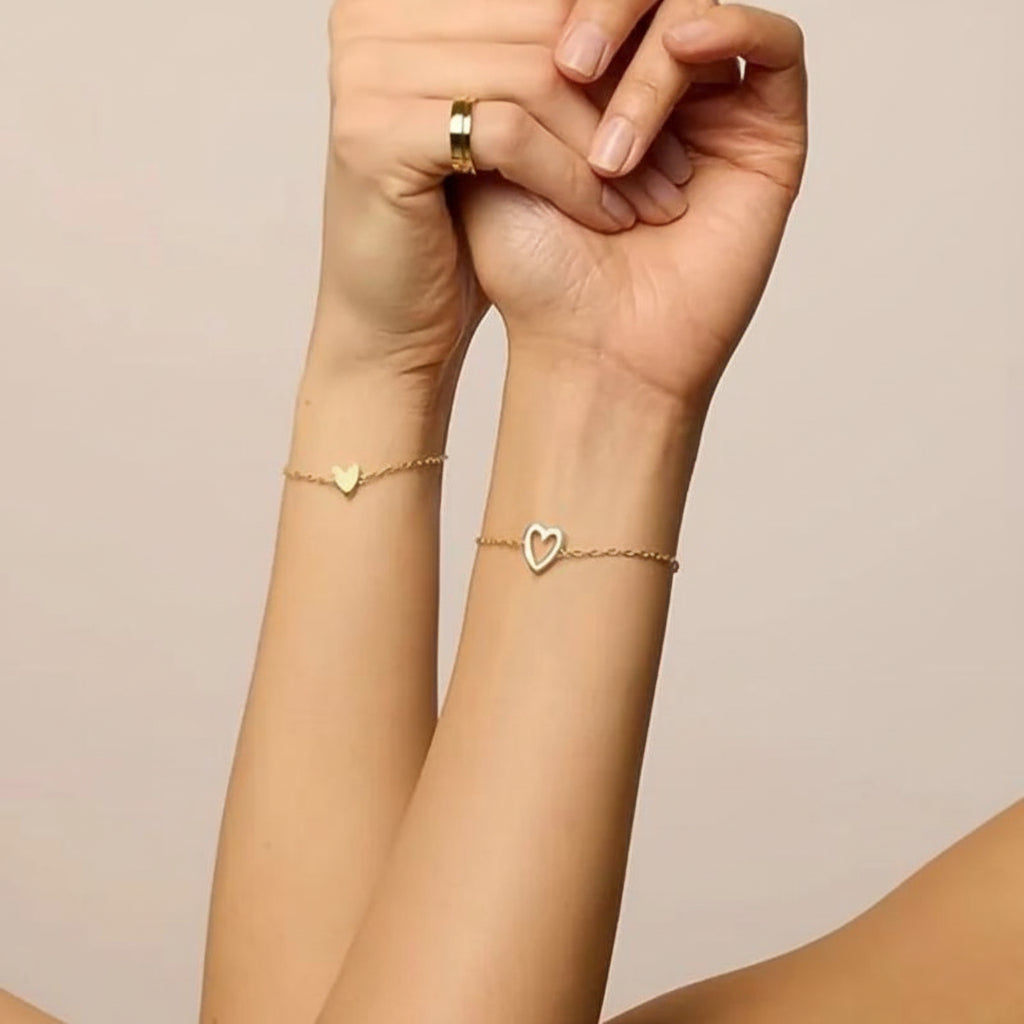 Couple Heart Chain Adjustable Bracelet For Matching Jewelry | Temsk