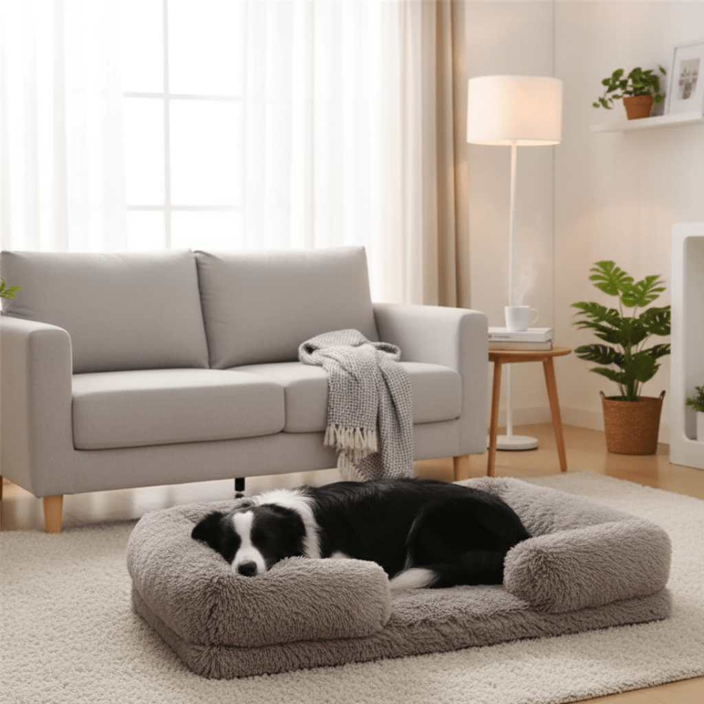 SnugNest Memory Foam Dog Bed With Plush Side Supports | Temsk