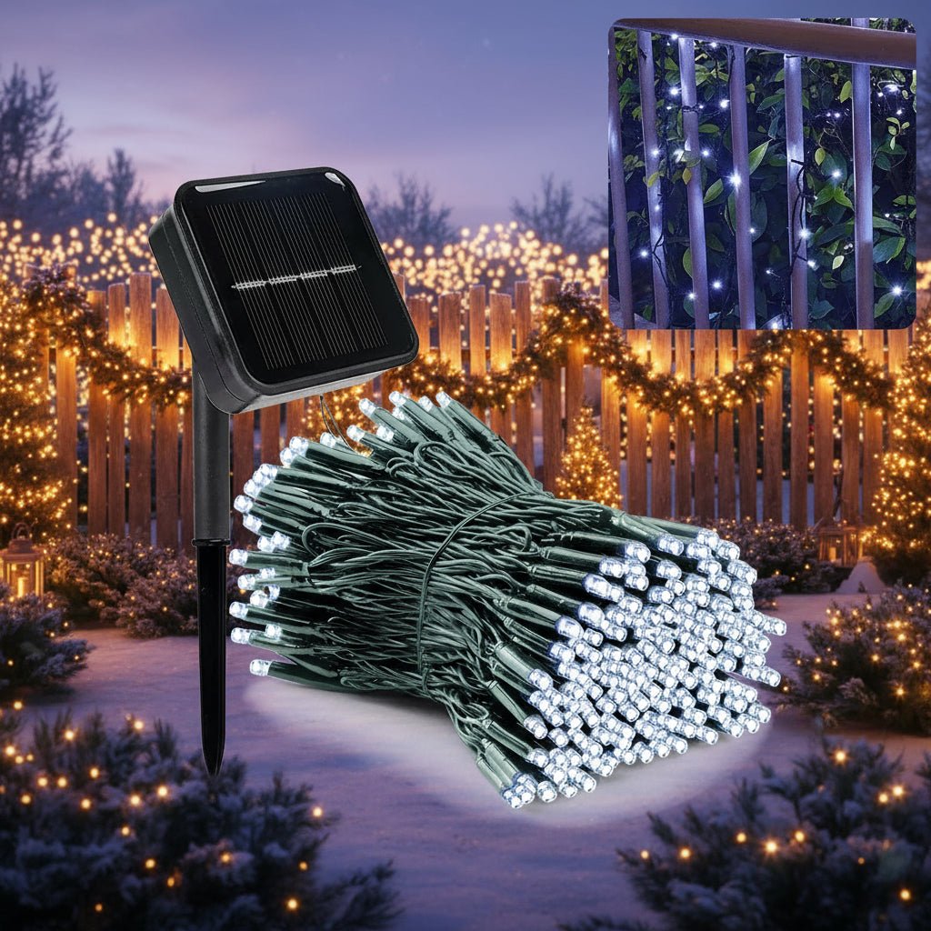 LumenGlow Solcelle LED Guirlande med 300 Lys, 8 Tilstande, IP65 Vejrbestandig | Temsk