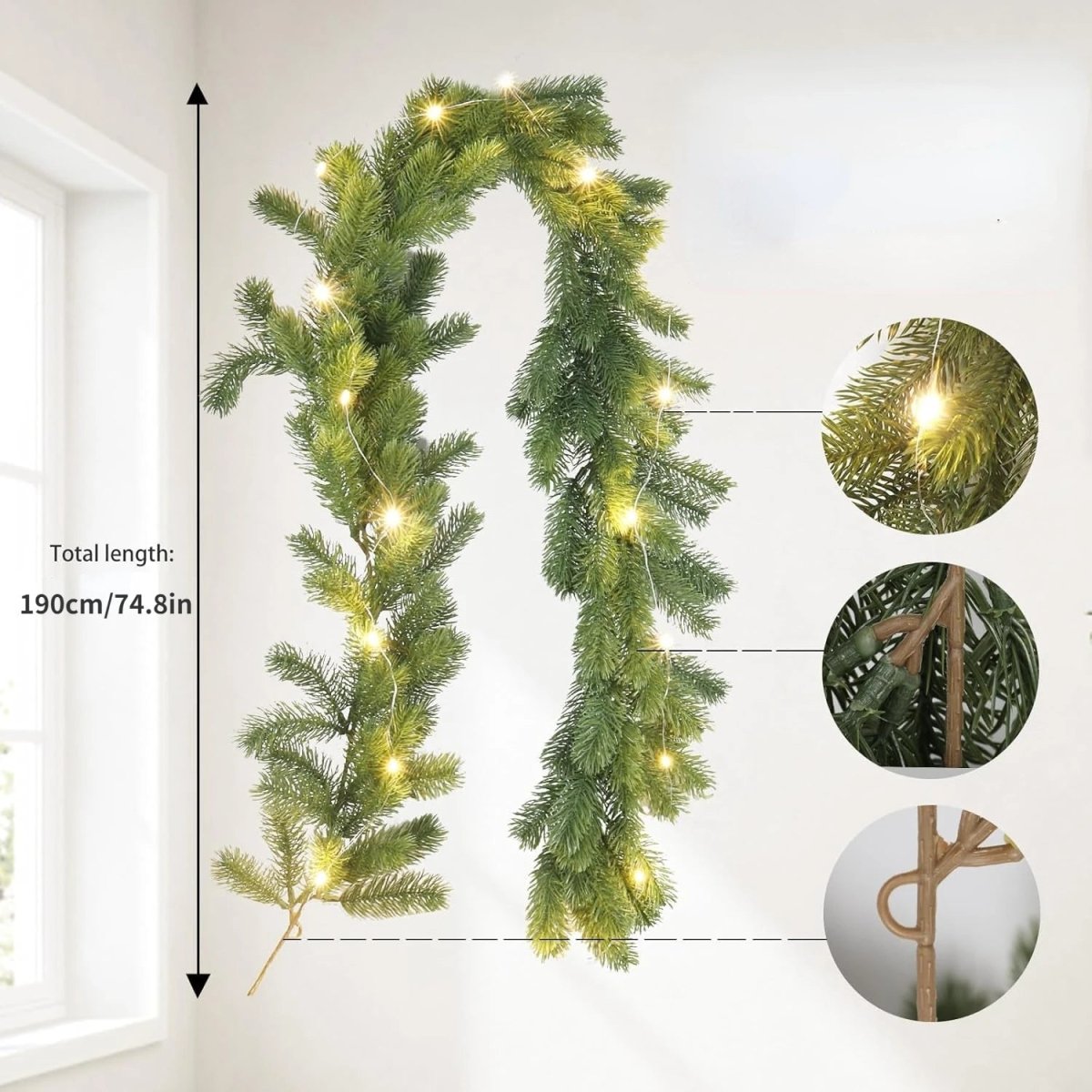 LumaArc LED Christmas Wreath For Warm Festive Glow | Temsk