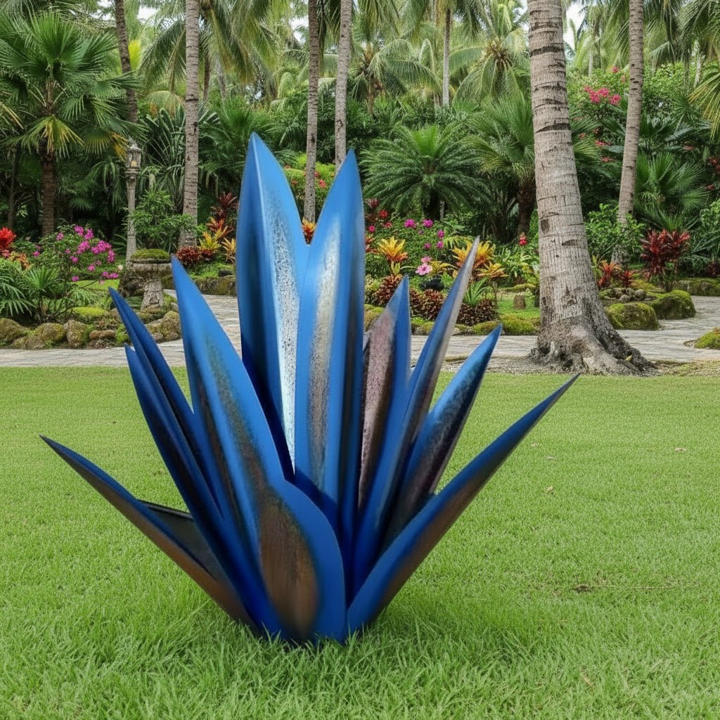Aurora Leaf Metal Agave Sculpture for Weatherproof Modern Garden Decor | Temsk