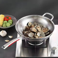 Aurora Titanium Wok With Round Bottom Induction Compatible For Effortless Stir Fry | Temsk