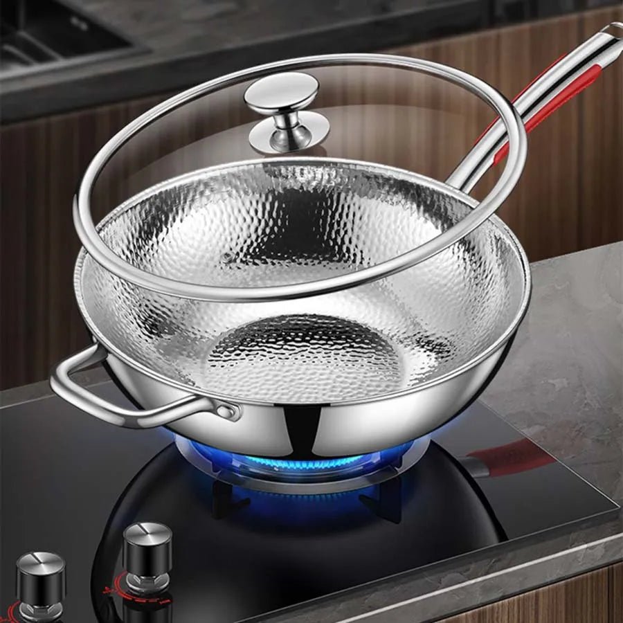 Aurora Titanium Wok With Round Bottom Induction Compatible For Effortless Stir Fry | Temsk