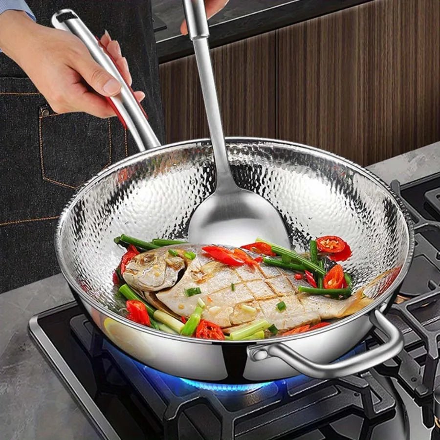 Aurora Titanium Wok With Round Bottom Induction Compatible For Effortless Stir Fry | Temsk