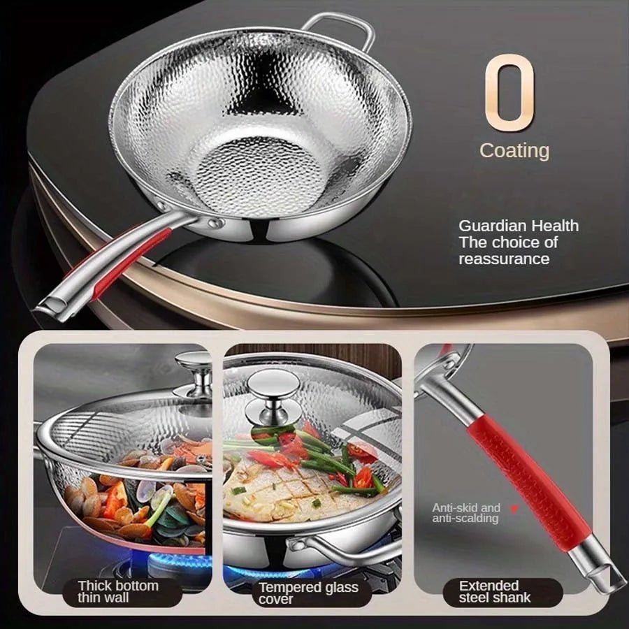 Aurora Titanium Wok With Round Bottom Induction Compatible For Effortless Stir Fry | Temsk