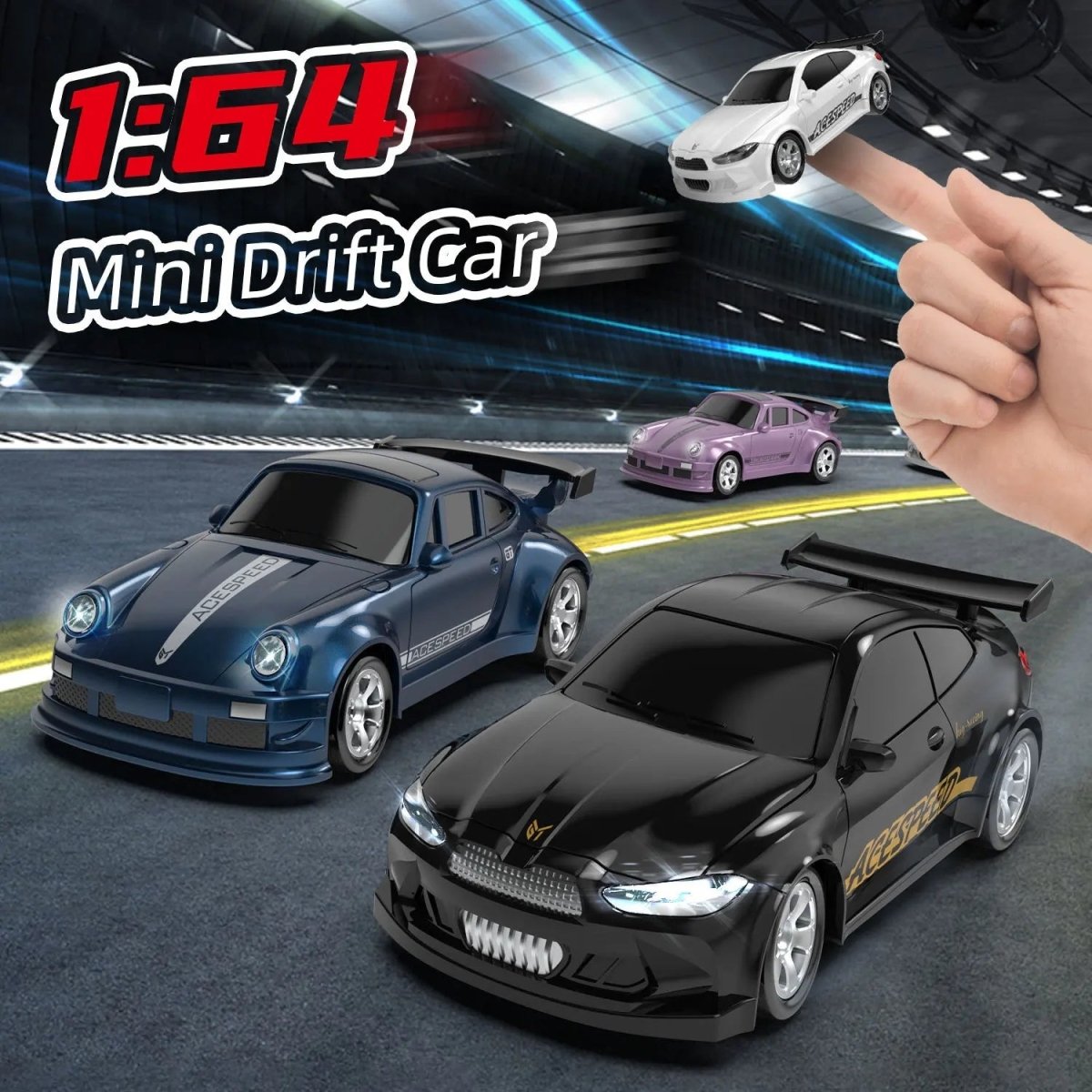 VoltBite 1:64 Mini Racing Car With 2.4 GHz Remote Control And Drift Tires | Temsk