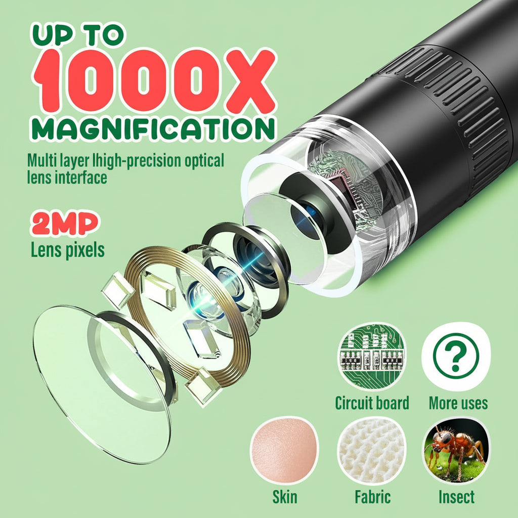 Portable Digital Microscope With HD Display For Science Learning | Temsk