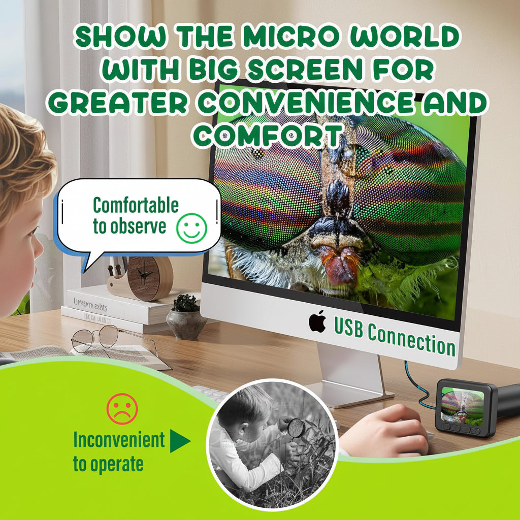 Portable Digital Microscope With HD Display For Science Learning | Temsk
