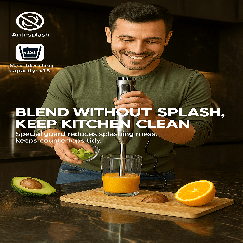 NovaBlend 1000 W 4-In-1 Hand Blender For Effortless Kitchen Performance | Temsk