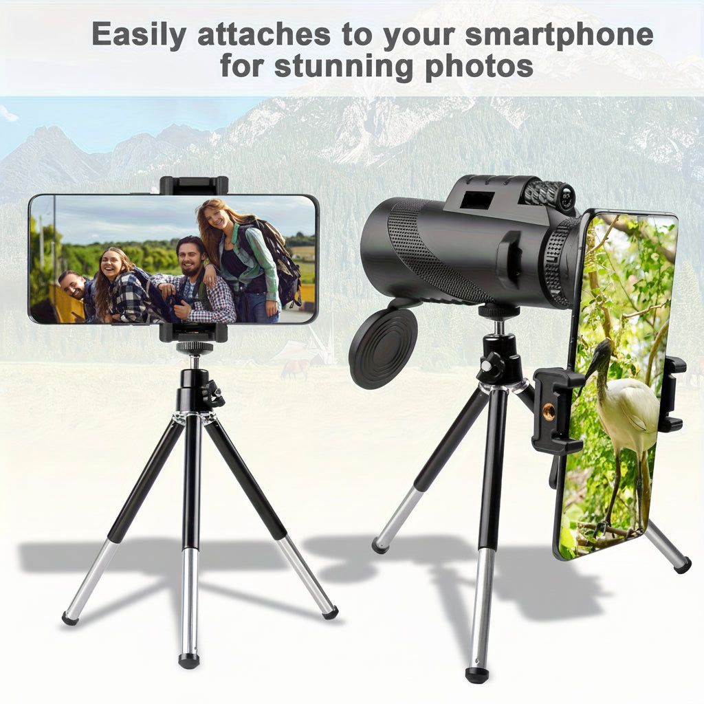Monokulární dalekohled 8x42 s adaptérem na telefon pro venkovní pozorování | Temsk
