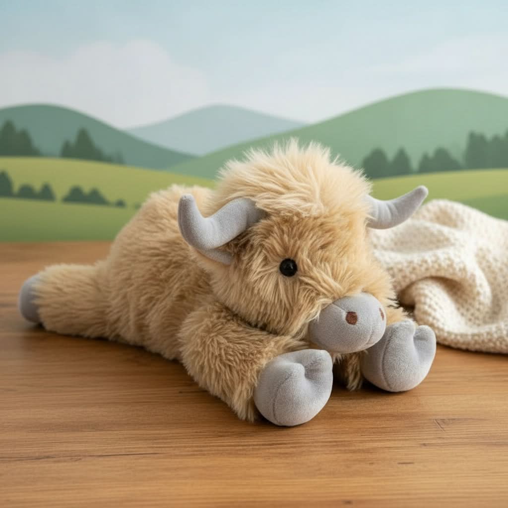 Glenmere Highland Cattle Plush Toy With Fluffy Rustic Charm | Temsk