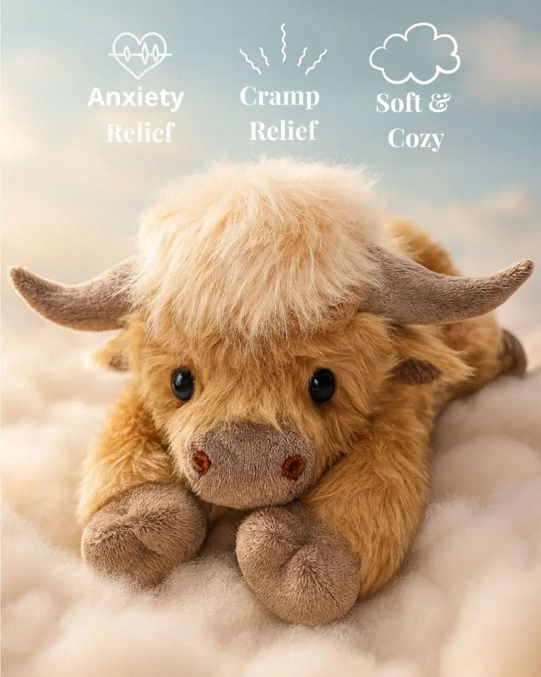 Glenmere Highland Cattle Plush Toy With Fluffy Rustic Charm | Temsk