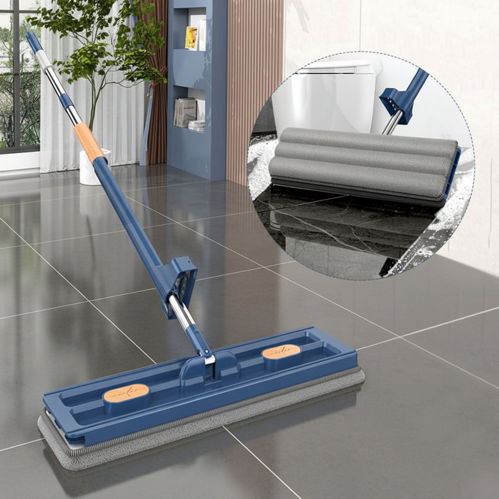 Long Handle Microfiber Floor Mop With Flat Head Cleaning System | Temsk