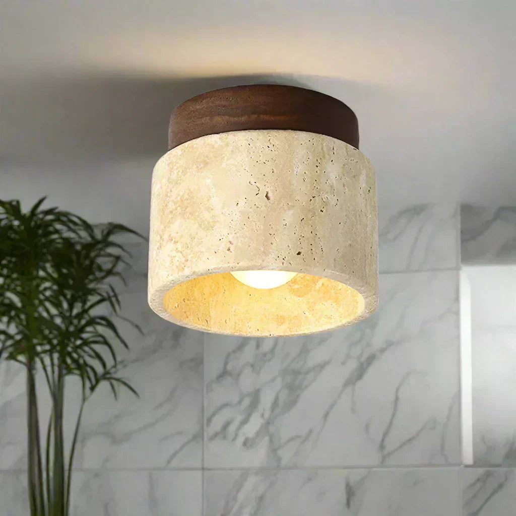 LumaNova Soft Cream Japanese Ceiling Lamp for Living Rooms | Temsk