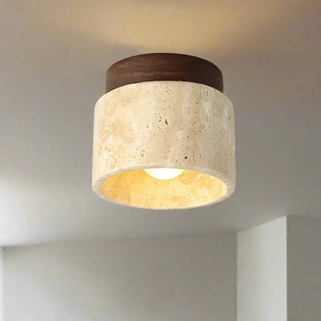 LumaNova Soft Cream Japanese Ceiling Lamp for Living Rooms | Temsk
