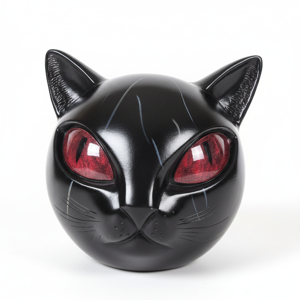 Mystic Cat Head Resin Sculpture For Stylish Tabletop Decor | Temsk