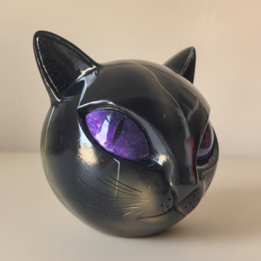 Mystic Cat Head Resin Sculpture For Stylish Tabletop Decor | Temsk
